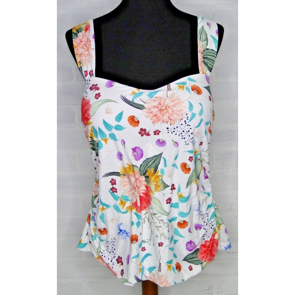 JANTZEN Seafoam tides Swim Draped Tankini‎ Top Ladies Size 20W New With Tags